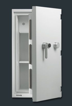 Weisser Tresor mit Designergriff